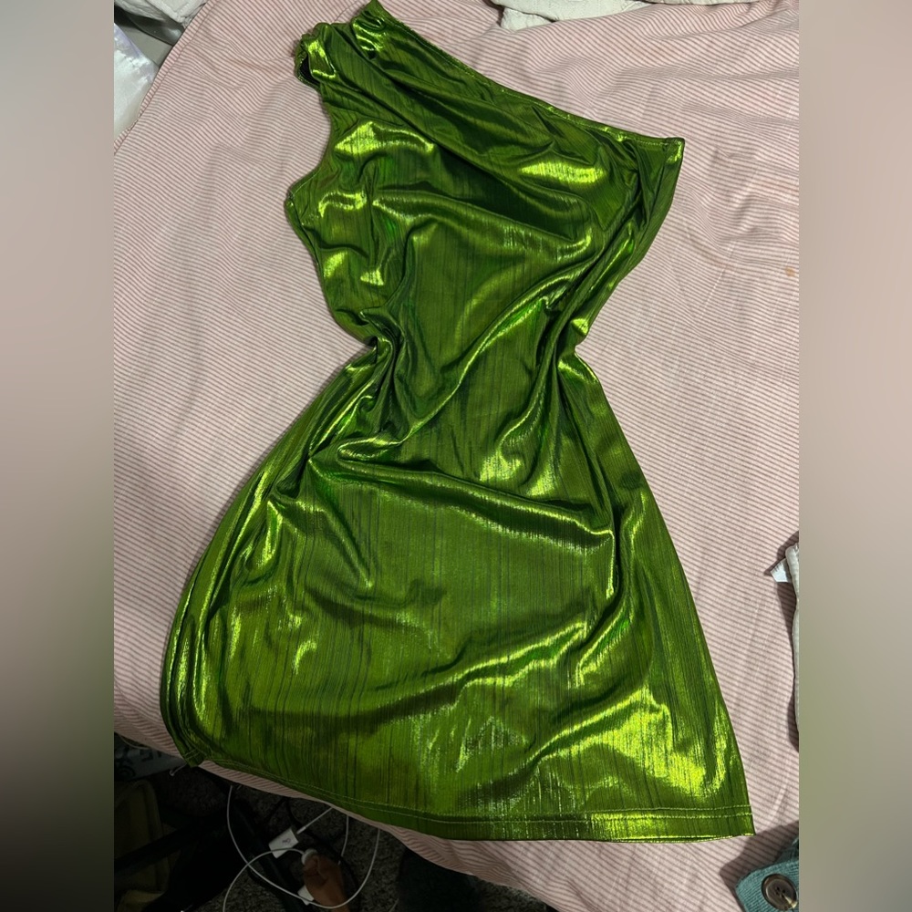 Metallic green dress- Large